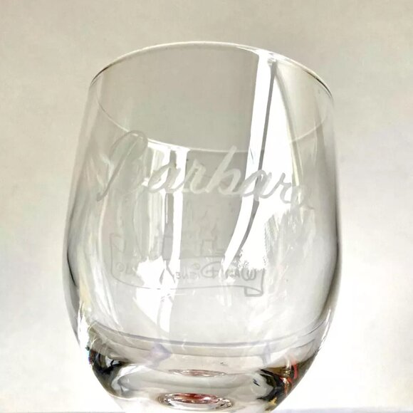 Vtg Mickey Mouse Disney World Castle Wine Glass Goblet BARBARA Name Inscribed - Picture 4 of 11